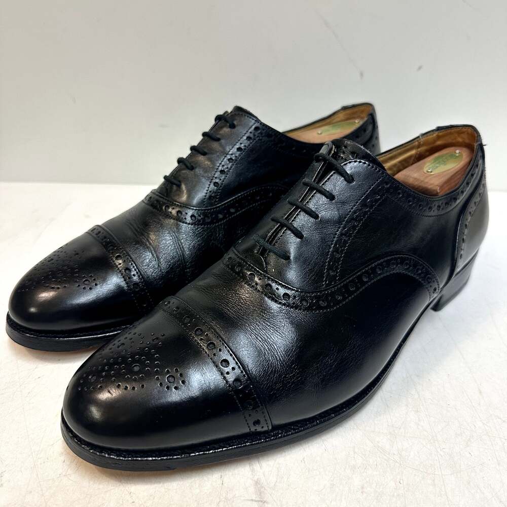 NEW HEELS Tricker's Oxford Cap Toe Brogue Black Made in England UK 11 US 12 D